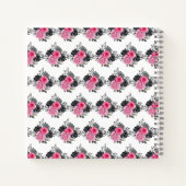 Hot Pink and Silver Elegant Flowers Birthday Party Notizblock (Rückseite)