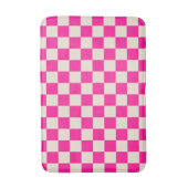 Hot pink and tan checkerboard pattern badematte (Vorderseite Vertikal)