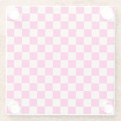 Hot pink and tan checkerboard pattern glasuntersetzer (Rückseite)