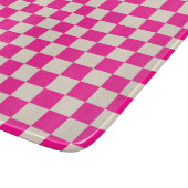 Hot pink and tan checkerboard pattern schneidebrett (Ecke)