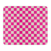 Hot pink and tan checkerboard pattern schneidebrett (Vorderseite)