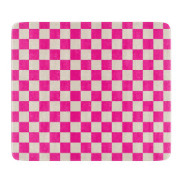Hot pink and tan checkerboard pattern schneidebrett