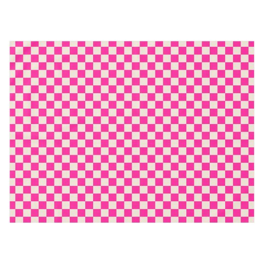 Hot pink and tan checkerboard pattern tischdecke (Vorderseite (Horizontal))
