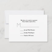 Hot Pink Anemone Moderne Wedding R.S.V.P. RSVP Karte (Rückseite)