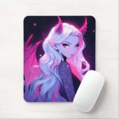Hot Pink Anime Girl Succubus Koakuma Kleiner Teufe Mousepad (Mit Mouse)