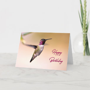 Hot Pink Anna Hummingbird Foto Geburtstagskarte Dankeskarte