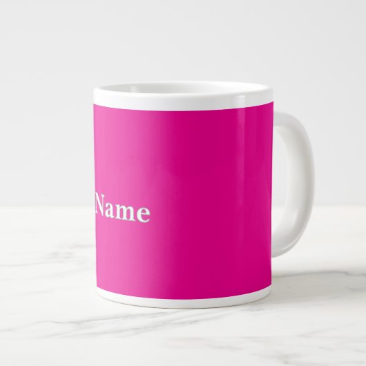 Hot Pink anpassen Jumbo-Tasse (Vorderseite Rechts)