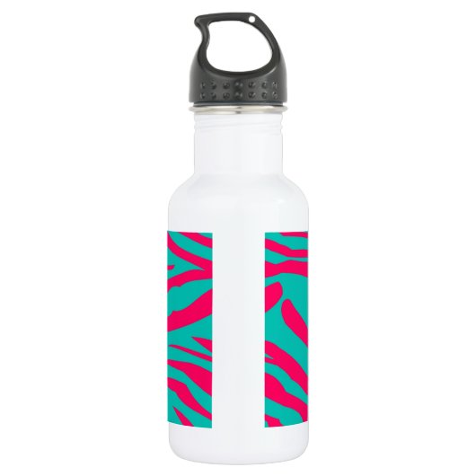 Hot Pink Aquamarin Zebra Print 32.oz. Trinkflasche (Rückseite)