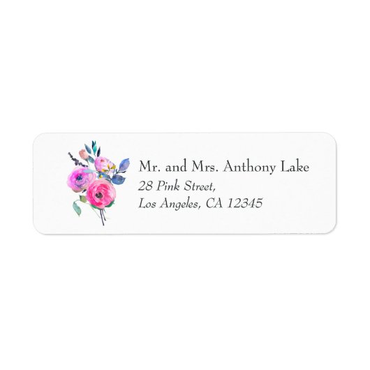 Hot-Pink-Aquarellblume (Vorne)