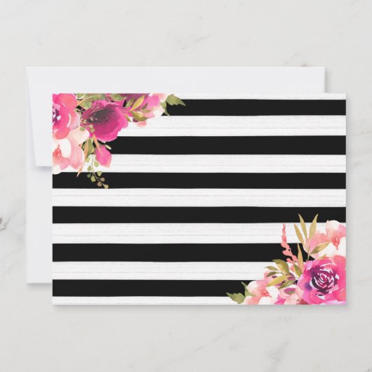 Hot Pink Aquarellfarbe Save the Date Blütenfarbe Einladung (Rückseite)