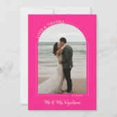 Hot Pink Arch Wedding Foto Liebe & Danke (Vorderseite)