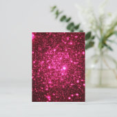 Hot Pink Astral Glitzer Postkarte (Stehend Vorderseite)