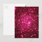 Hot Pink Astral Glitzer Postkarte (Vorne/Hinten)