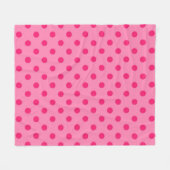 Hot Pink auf rosa Polka Dots Design Fleecedecke (Vorderseite (Horizontal))