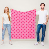Hot Pink auf rosa Polka Dots Design Fleecedecke