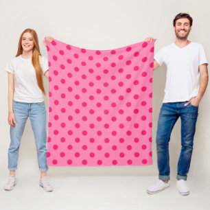 Hot Pink auf rosa Polka Dots Design Fleecedecke