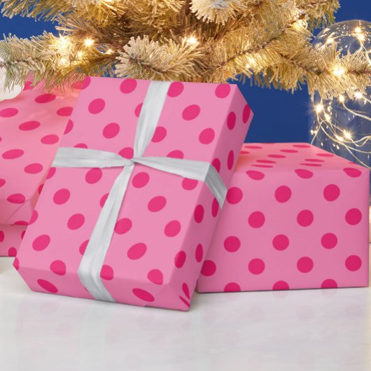 Hot Pink auf rosa Polka Dots Design Geschenkpapier