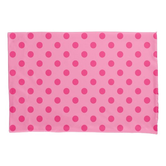 Hot Pink auf rosa Polka Dots Design Kissenbezug (Vorderseite)