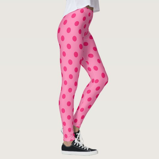 Hot Pink auf rosa Polka Dots Design Leggings