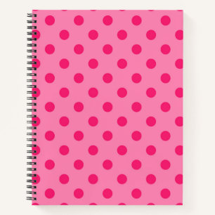 Hot Pink auf rosa Polka Dots Design Notizblock