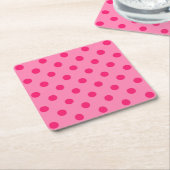 Hot Pink auf rosa Polka Dots Design Rechteckiger Pappuntersetzer (angewinkelt)