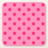 Hot Pink auf rosa Polka Dots Design Rechteckiger Pappuntersetzer (Vorderseite)