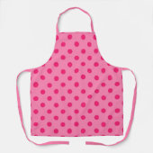 Hot Pink auf rosa Polka Dots Design Schürze (Vorderseite)