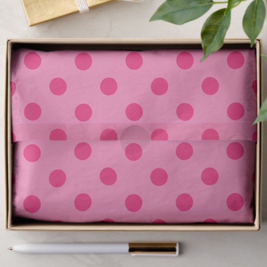 Hot Pink auf rosa Polka Dots Design Seidenpapier