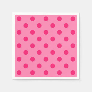 Hot Pink auf rosa Polka Dots Design Serviette