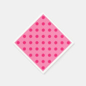 Hot Pink auf rosa Polka Dots Design Serviette (Ecke)