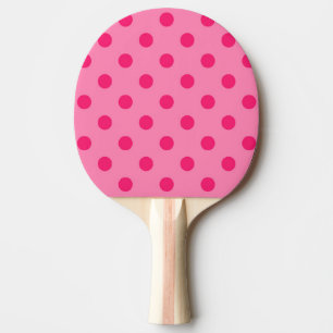 Hot Pink auf rosa Polka Dots Design Tischtennis Schläger
