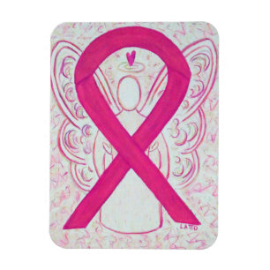 Hot Pink Awareness Ribbon Angel Magnet Geschenk