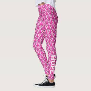 Hot Pink Awareness Ribbon Angel Words Leggings