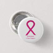 Hot Pink Awareness Ribbon Custom Art Buttone Button (Vorne & Hinten)