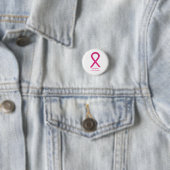 Hot Pink Awareness Ribbon Custom Art Buttone Button (Beispiel)