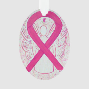 Hot Pink Awareness Ribbon Engel Ornament