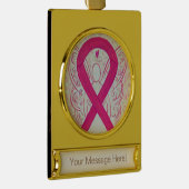 Hot Pink Awareness Ribbon Engel Ornament (Rechts)