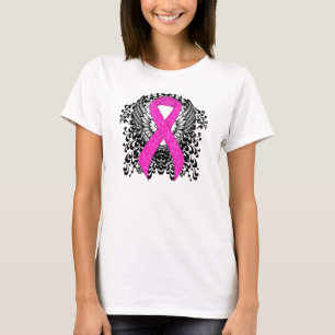 Hot Pink Awareness Ribbon mit Flügeln T-Shirt