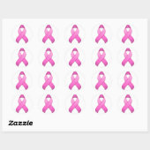 Hot Pink Awareness Ribbon Round Sticker (Blatt)