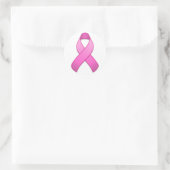 Hot Pink Awareness Ribbon Round Sticker (Tasche)
