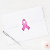 Hot Pink Awareness Ribbon Round Sticker (Umschlag)