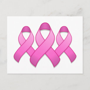 Hot Pink Awareness Ribbon Trio Postkarte