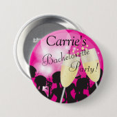 Hot Pink - Bachelorette Diva Girls Nacht Ausflug Button (Vorne & Hinten)