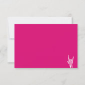 Hot Pink Bad Two The Bone Birthday Thank You Card Einladung (Rückseite)