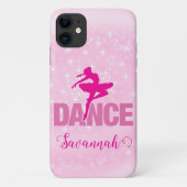 Hot Pink Ballerina Tanz Personalisiert Case-Mate iPhone Hülle (Rückseite)