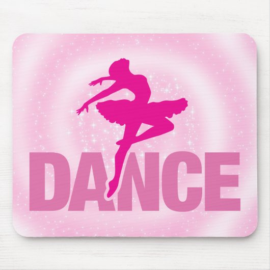 Hot Pink Ballerina Tanz Sparkasse Mousepad (Vorne)