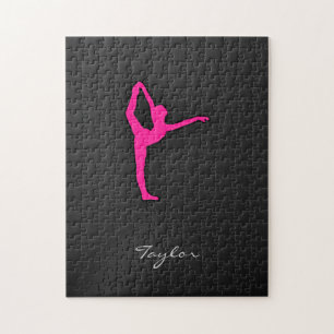 Hot Pink Ballet Dancer Puzzle