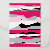 Hot Pink Bar Bat Mitzvah Einladung mit Goldfolie (Rückseite)