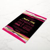 Hot Pink Bar Bat Mitzvah Einladung mit Goldfolie (Gedreht)