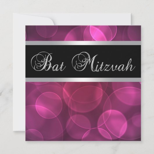 Hot Pink Bat Mitzvah Einladung (Vorderseite)